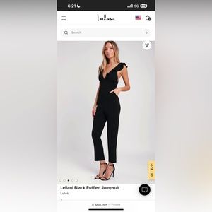 Lulus Leilani Black Ruffled Jumpsuit